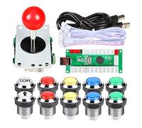 EG STARTS Classic Arcade Kit fai da te USB Encoder per PC Joystick + 8 modi Stick + Cromato LED illuminato Pulsante 1 giocatore & Coin pulsanti per Arcade Mame Raspberry Pi 2 3 3B Giochi
