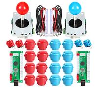 EG STARTS Controller USB 2P per PC 2 stick 5pin + 4b 24mm + 16b 30mm MAME SNK KOF rosso/blu