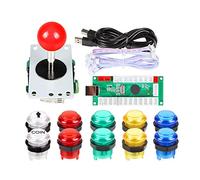 EG STARTS Zero Delay USB Encoder Per PC Giochi Joystick rosso + 10x LED illuminato 5V Pulsanti per arcade Joystick Kit fai da te Parti Mame Raspberry Pi 2 3 3B