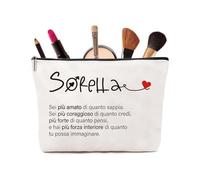 Egalo Sorella - Pochette Trucchi Con Design Piccolo e Resistente - Regalo Compleanno Ideale Per Donna Elegante e Pratica