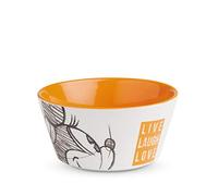 Egan Bowl Collezione Disney Mickey Minnie Live Laugh Love. Oggetto Realizzato in Stoneware di Colore Bianco e Arancione. Dimensione: 13 cm. La referenza è PWM91LL/1A