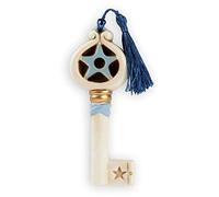 Egan Chiave Collezione Chiavi. Oggetto Realizzato in Ceramica di Colore Bianco e Celeste. Dimensione: 13,5X1,5X5 cm. La referenza è CH16S/2ST