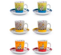 Egan, Le Casette, Set 6 Tazze Caffè c/p, Porcellana