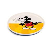 Egan Mickey Mouse - Piatto da dessert rotondo da 20 cm, in porcellana, adatto al microonde e alla lavastoviglie, collezione di stoviglie (giallo)