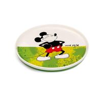 Egan Piatto da dessert rotondo di Topolino, 20 cm, giallo, in porcellana, adatto al microonde e alla lavastoviglie, collezione Disney Dinnerware (verde)