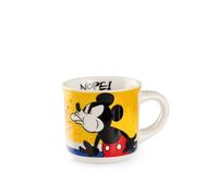 Egan Mini tazza da 80 ml, motivo: MICKEY I AM & MINNIE I AM, tazza da collezione in porcellana, adatta al microonde e alla lavastoviglie, regalo per gli amanti del caffè e del tè (giallo mickey)