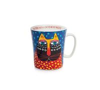 Egan Mug Collezione Laurel Burch Fantastic Felines. Oggetto Realizzato in Porcellana di Colore Blu. La referenza è PLB21/1BX