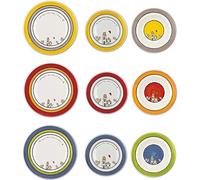 Egan Piatto Collezione Le Casette. Oggetto Realizzato in Porcellana Multicolore. Dimensione: 6 Fondi da 21 cm, 6 Piani da 26,5 cm e 6 Dessert da 20 cm. La referenza è PLC61T/18X