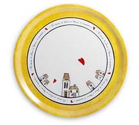 Egan Piatto Collezione Le Casette. Piatto di Ceramica di Colore Giallo. Diametro: 31 cm. La referenza è 192032