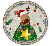 Egan Piatto natalizio panettone con Renna. Diametro di 31 cm.