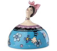 Egan Set 2 Portagioie Collezione Le pupazze. Oggetto Realizzato in Ceramica Smaltata di Colore Azzurro. Dimensione: 18x18 cm. La referenza è PU17S/2AZ.
