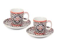 Egan Set 2 Tazze Caffé con Piattini Majorica Corallo