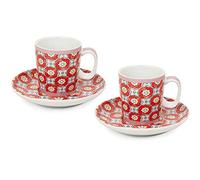 Egan Set 2 Tazze Caffé con piattini Majorica Rosso