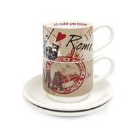 Egan Set 2 Tazze Caffè Impilabili Rome con MetalRuck