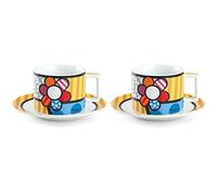 Set 2 tazzine da caffè e piattini Britto
