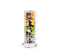 EGAN Set 4 Tazzine Caffè Impilabili Mickey I am ML.80 + Metalrack