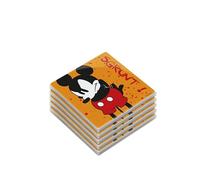 Egan Set di 5 sottobicchieri della collezione MICKEY I AM & MINNIE I AM - Sottobicchieri in ceramica smaltata per protezione della tavola - Accessori da cucina e decorazioni per la casa - Lavare solo