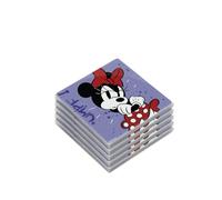 Egan Set di 5 sottobicchieri Topolino I am & Minnie I AM Collection, sottobicchieri in ceramica smaltata per proteggere il tavolo, accessori da cucina Disney e decorazione per la casa, solo a mano