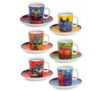 Egan Set di 6 Tazze da caffè Laurel Burch, Multicolore, Misura Piccola