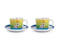 Egan Set Tazze Colazione C/Piatt Le Casette Blu