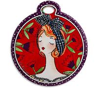 Egan Sottopentola Collezione Le pupazze. Oggetto Realizzato in Ceramica Smaltata di Colore Rosso. Dimensione: 16x18 cm. La referenza è PU25T/S