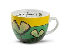 Egan Tazza Colazione Collezione Pane Amore e Fantasia. Oggetto Realizzato in Porcellana di Colore Verde e Giallo e Multicolore. Dimensione: 8,7X16X0 cm. La referenza è PAF03/1V