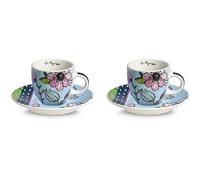 Egan Tazzina caffè di Egandella Collezione Le Pupazze. Oggetto Realizzato in New Bone chinadi Colore Azzurro. La referenza è: 214018