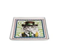 Egan Tray Human Essence - Vassoio da portata in porcellana per caffè, tè e antipasti, 19 x 19 cm, elegante pezzo decorativo da cucina, resistente al calore, lavabile in lavastoviglie, lussuose