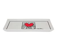 Egan Vassoio Collezione Keith Haring. Oggetto Realizzato in Porcellana di Colore Bianco e Rosso. Dimensione: 1,5X8,5X18,5 cm. La referenza è PKH62R/2