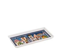 Egan Vassoio Collezione Paese Mio. Vassoio in New Bone China di Colore Blu con Fantasia a Paesaggio. Misure: 19x9 cm. La refernza è 121015