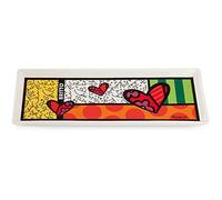 Egan Vassoio con Cuore in Porcellana Smaltata Linea Britto, 26x10 cm.