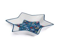 Vassoio natalizio di Egan a forma di stella, di colore blu. Misura 21cmx21cm. La referenza è: 120080