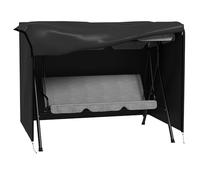 EGBHDSFT Copertura per dondolo a 3 posti, impermeabile, resistente all'inverno, resistente ai raggi UV, tessuto Oxford 600D, 205 x 124 x 164 cm, nero