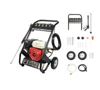 EGBNSY Idropulitrice Portatile, 190Bar Idropulitrice a Scoppio, 7HP Pulivapor Alta Pressione con Motore Tubo 8m e 5 Ugelli, Piedini Antiscivolo, Pulivapor per Pulire Cortili, Auto, Terrazze e Cantieri
