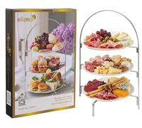eGenuss Alzata a 3 Livelli in metallo - Porta Cupcake e Torte per Buffet, Feste, Matrimonio - Espositore Elegante Salvaspazio (Piatti Non Inclusi)