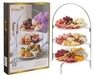 eGenuss Alzata a 3 Livelli in metallo - Porta Cupcake e Torte per Buffet, Feste, Matrimonio - Espositore Elegante Salvaspazio (Piatti Non Inclusi)