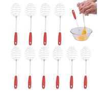 Egg Beater Whisk, 10-Piece Cooking Mixer Set, Manual Frother Blender Tool, Stainless Steel Kitchen Gadget, Utensils for Milk Sauce Flour Pancake Matcha Baking Food Making Preparation Use
