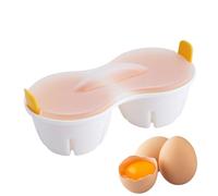 Egg Boiler For Microwave - 2-Cavity Kitchen Cooker With Lid, Quick Cook Soft & Hard Boiled Eggs | Compact Poacher Breakfast, Dorm, Apartment, Office, Home Gadgets