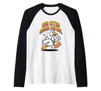 Egg Cited Goose Cute Animal Easter Pun per Gli Amanti delle oche Maglia con Maniche Raglan