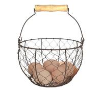 Egg Collecting Basket | Eggg Collection Carrier | Metal Wire Eggs Baskett with Wooden Handle Vintage Kitchen Storage | Ideal for Duck Collections Women Housewife