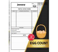 Egg Count Record Book: 36 Month Chicken Egg Collection Logbook & Expense Tracker for Backyard Chicken Keepers & Small Poultry Farms | 38 Pages