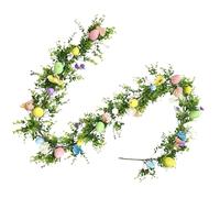 Egg Garland, Easter Garland For Mantle, 1.8m Artificial Greenery Home Decor, Easter Floral Garlands Party Supplies, Long Spring Decorations For Party Holiday Table Mantle Door Wall