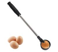 Egg Grabber Stick, Extendable Long Eggs Grabber, Heavy Duty Pick Up Tool, Multifunctional Collector for Yard, Garden, Farm, Poultry Nest, Orchard, Kitchen Use, Orange and Black