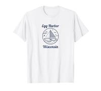 Egg Harbor Wisconsin Sailboat And Waves Nautical Maglietta