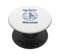 Egg Harbor Wisconsin Sailboat and Waves Nautical PopSockets PopGrip Adesivo