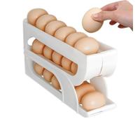 Egg Holder, 3 Tiers Efficient Automatic Rolling Egg Container, Aesthetic Space-Saving Countertop Rack | Maximized Kitchen Space For Lunch Prep Kitchen Baking Pantry