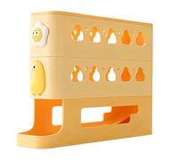 Egg Holder for Fridge - 3-Layer Slanted Tray for Easy Egg Organization, Food Preservation with Counter Storage, Kitchen Side Fridge Rack for Apartment, Dorm, Restaurant, White soft Stackable Design