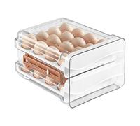 Egg Holder for Fridge - Eggs Storage Drawer | 32 Grid Stackable Pantry Holder with Date Display for Countertop Refrigerator Countertop Pantry Kitchen Picnic Apartment Organization Tool for Fresh Egg