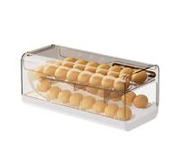 Egg Holder for Fridge with Timer Auto-Rolling Stackable Space-Saving
