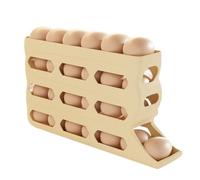 Egg Holder Fridge, 4 Layer Rolling Tray, Automatic Dispenser Design with 30 Egg Capacity, Anti-Slip Storage and Prep Box for Kitchen, Bakery, Picnic, RV, Farmers Market Use